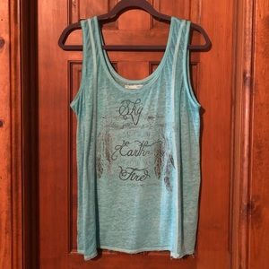 Blue " SKY ABOVE ME...." Designed Tank Top
